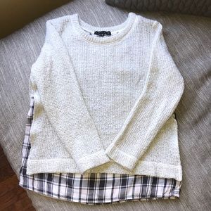 Sweater with built in flannel